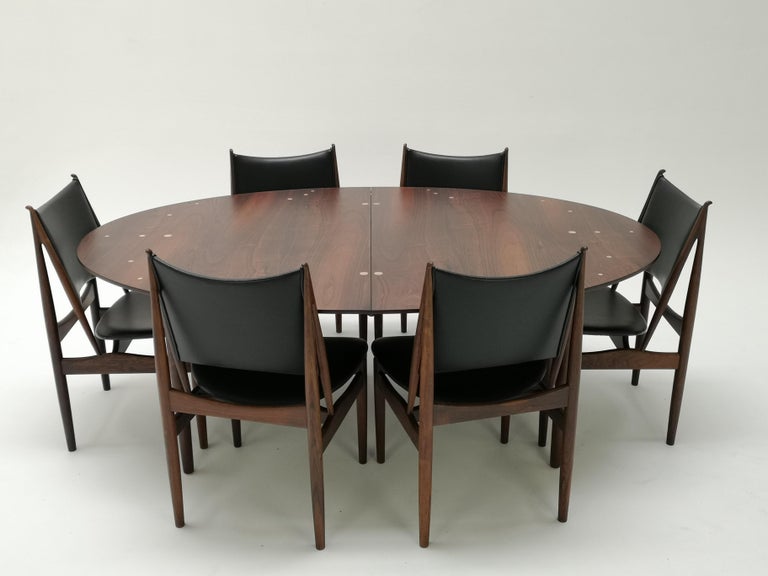 Finn Juhl "Judas" Table in Rosewood and Sterling Silver for Niels Vodder For Sale at 1stDibs