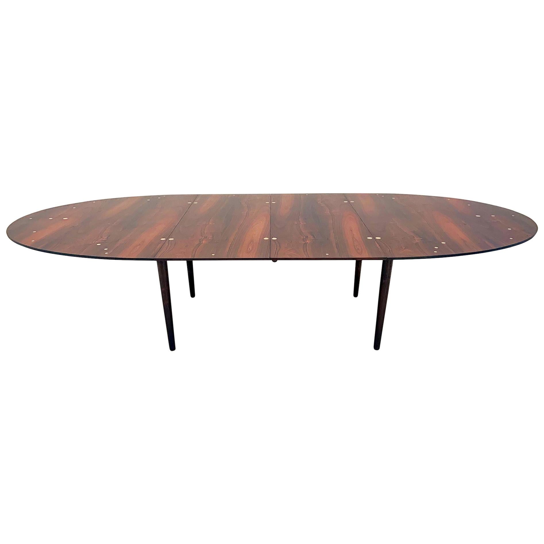 Finn Juhl "Judas" Table in Rosewood and Sterling Silver for Niels Vodder For Sale