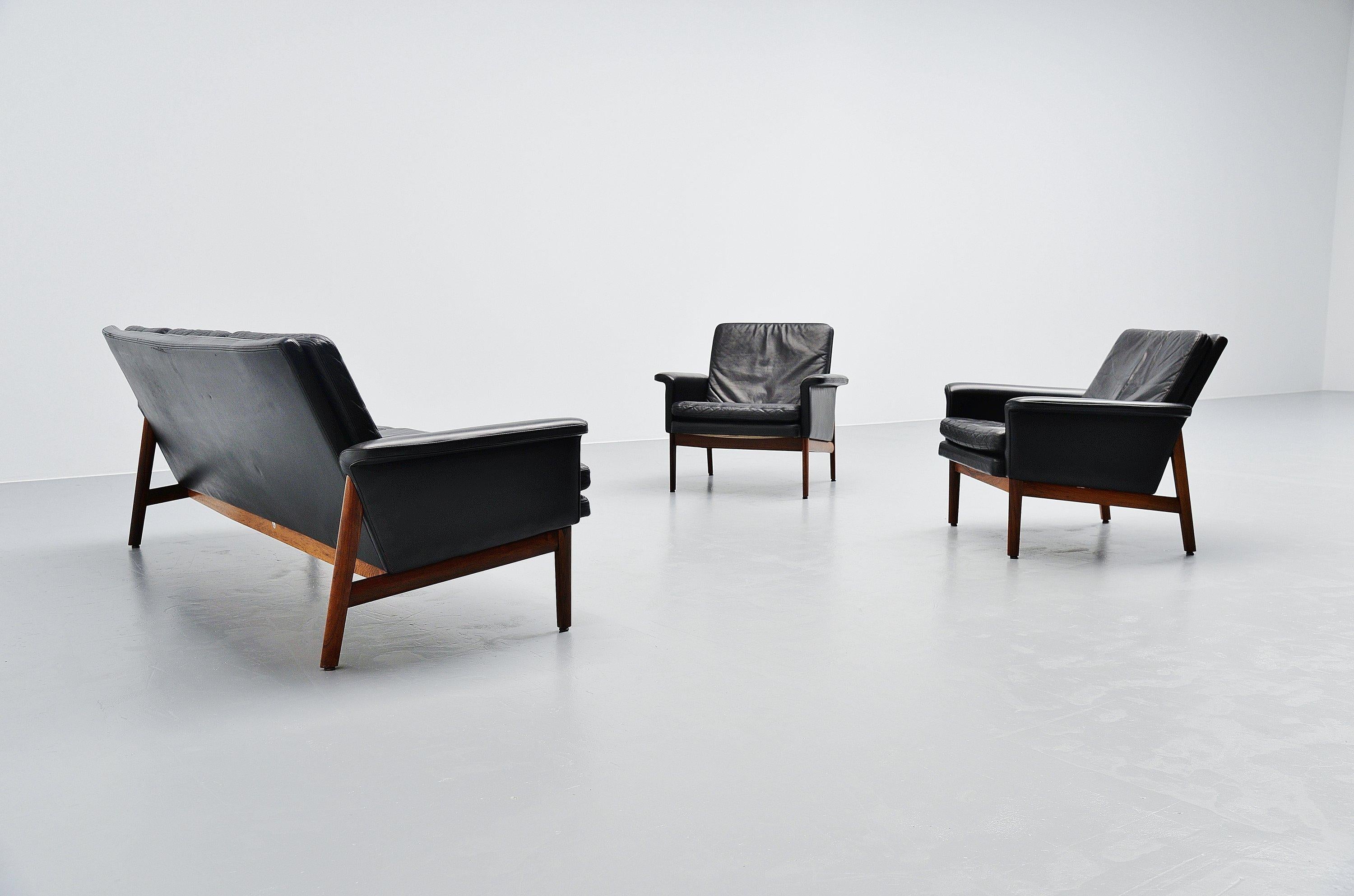 Finn Juhl Jupiter Lounge Chairs France & Son Denmark 1965 Black 2