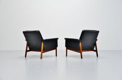 Finn Juhl Jupiter Lounge Chairs France & Son Denmark 1965 Black
