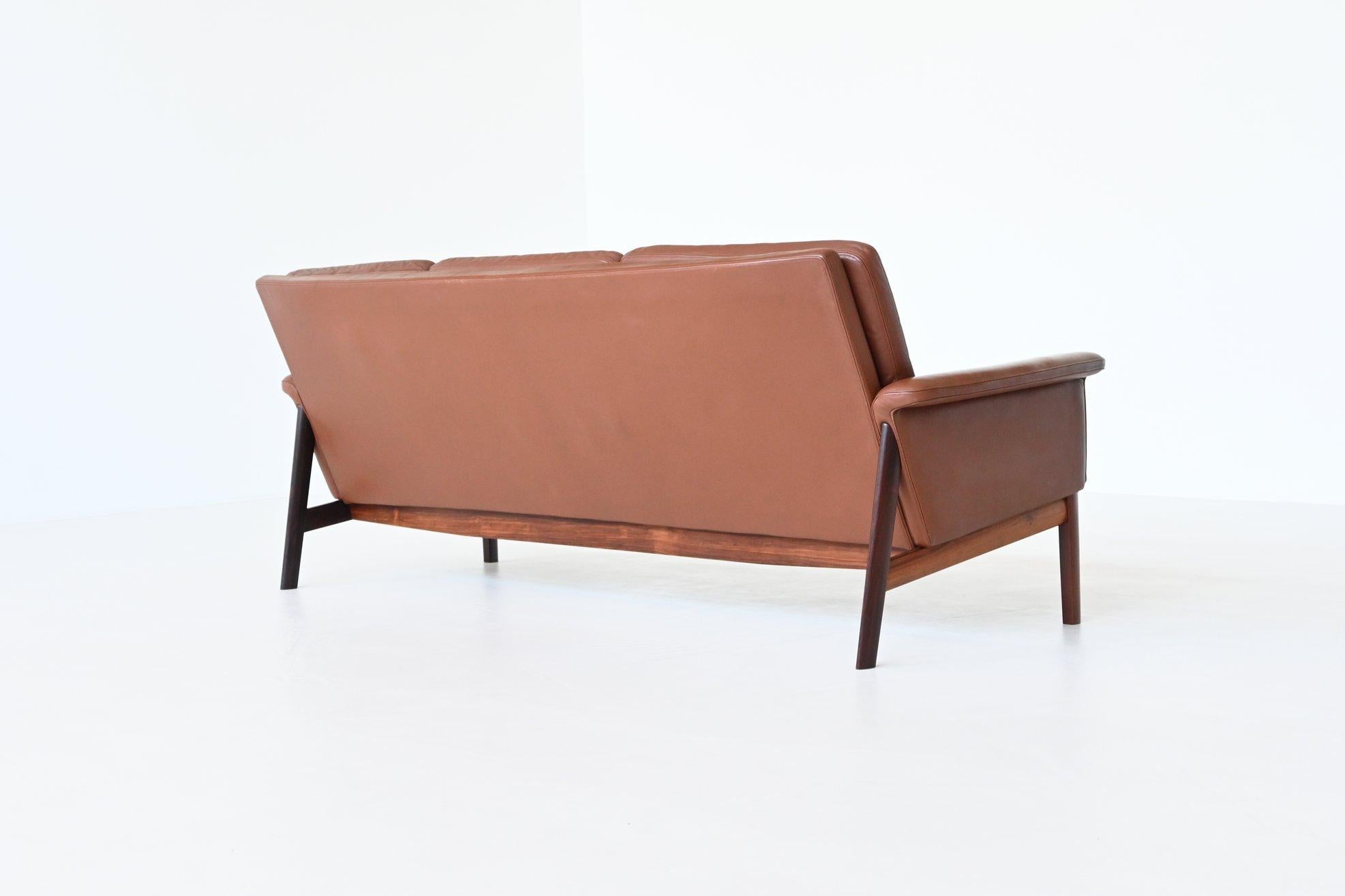 Finn Juhl Jupiter sofa brown leather France & Son Denmark 1965 For Sale 4
