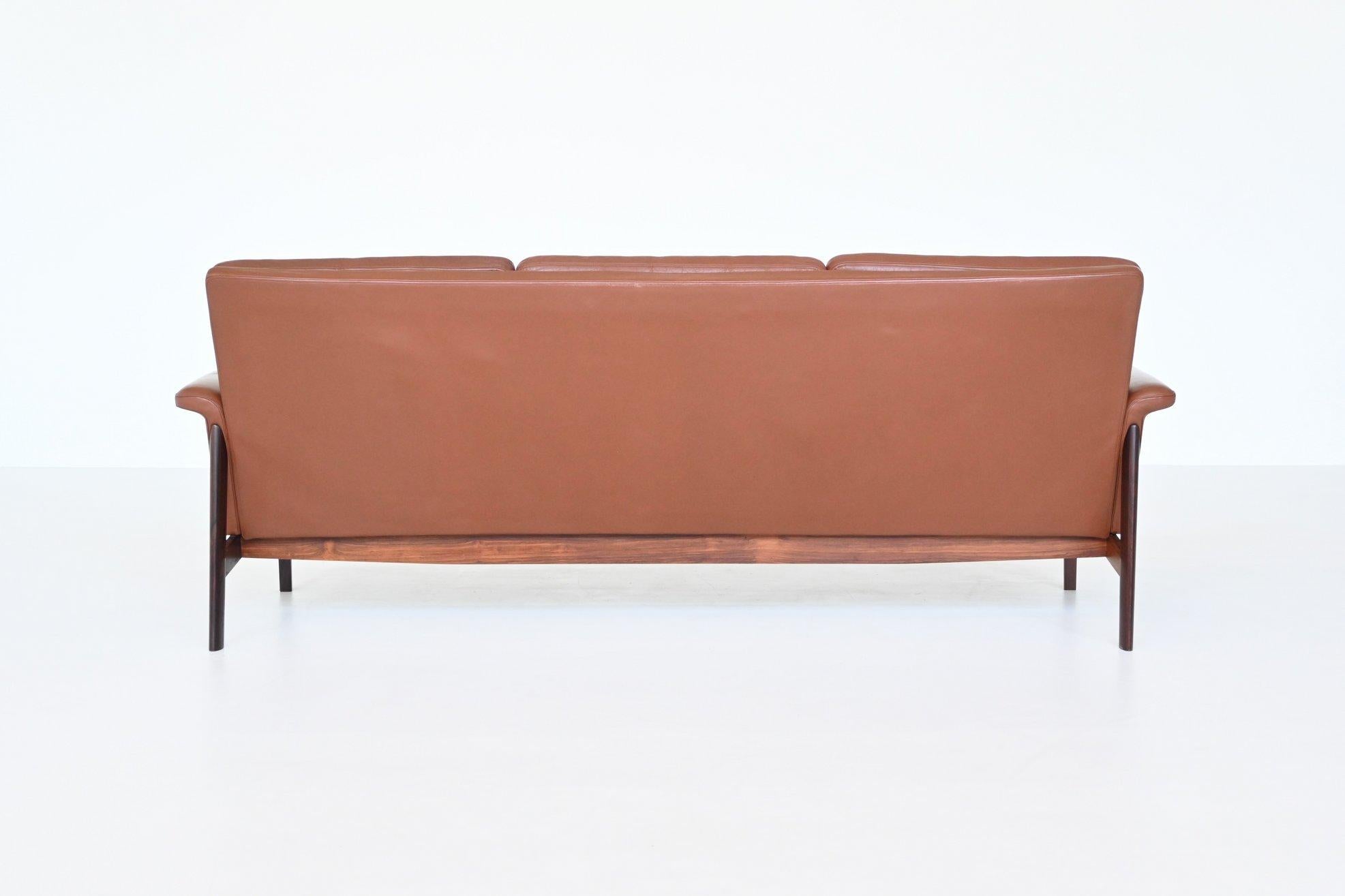 Finn Juhl Jupiter sofa brown leather France & Son Denmark 1965 For Sale 5
