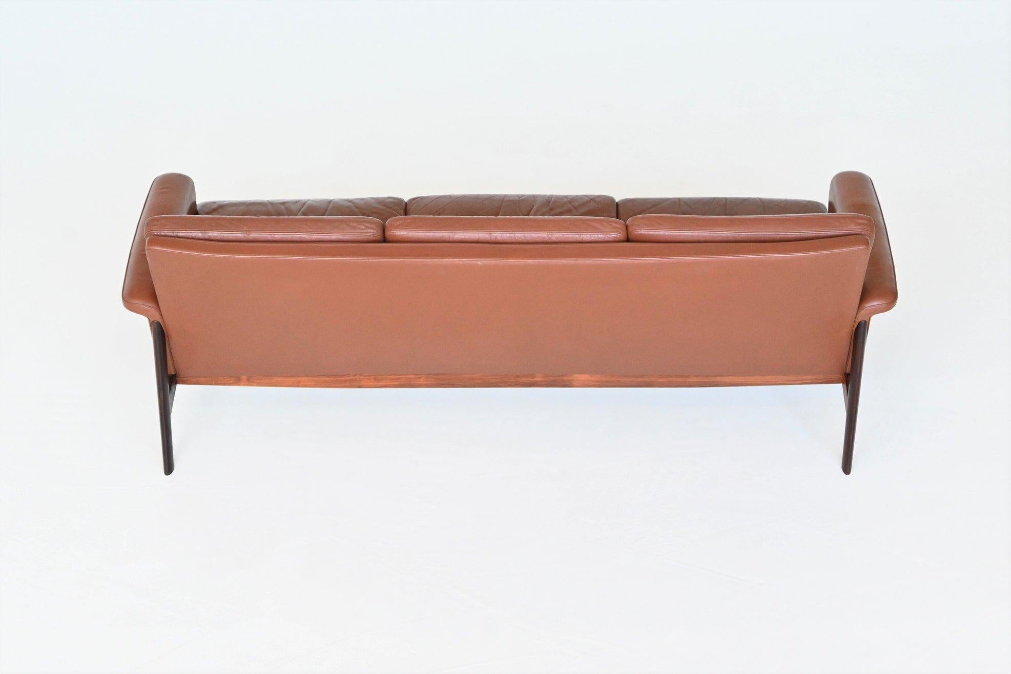Finn Juhl Jupiter sofa brown leather France & Son Denmark 1965 For Sale 6