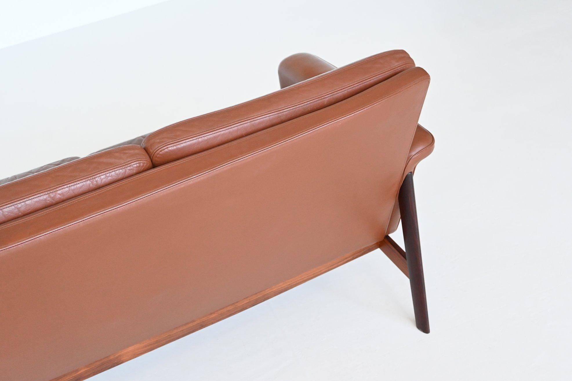Finn Juhl Jupiter sofa brown leather France & Son Denmark 1965 For Sale 7