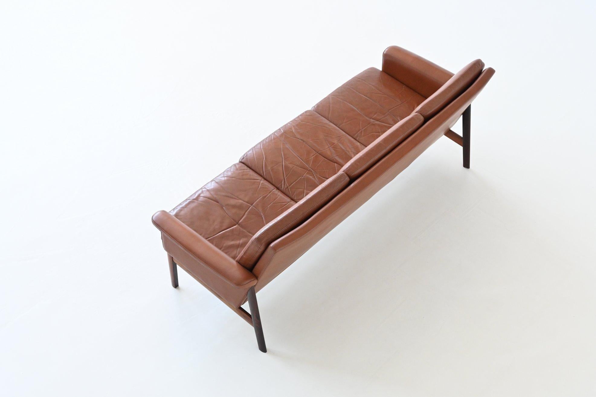 Finn Juhl Jupiter sofa brown leather France & Son Denmark 1965 For Sale 8