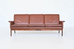 Finn Juhl Jupiter sofa brown leather France & Son Denmark 1965