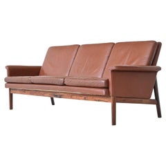 Finn Juhl Jupiter sofa brown leather France & Son Denmark 1965