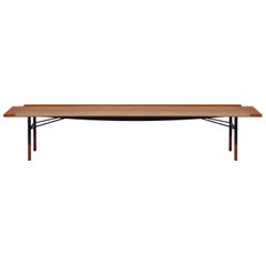 Finn Juhl Large Table Bench, Wood and Brass