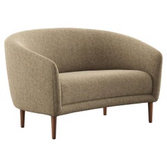 Finn Juhl Little Mother Two-Seat Sofa, Wood and Fabric