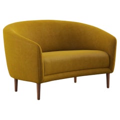 Finn Juhl Little Mother Two-Seat Sofa, Wood and Fabric