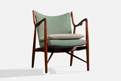 Finn Juhl, Lounge Chair, Teak, Fabric, Denmark, 1950s
