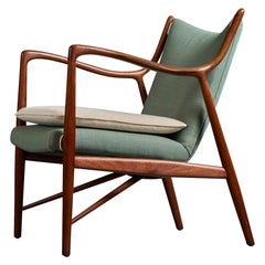 Finn Juhl, Lounge Chair, Teak, Fabric, Denmark, 1950s