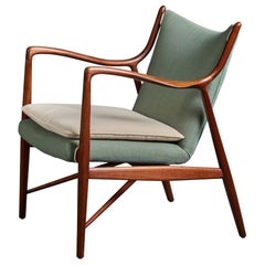 Finn Juhl, Lounge Chair, Teak, Fabric, Denmark, 1950s
