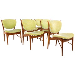 Finn Juhl Mid Century Teak Dining Chairs, Set of 6