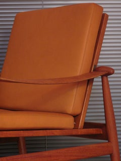 Finn Juhl Model 133 'Spadestolen' Teak and Leather Lounge Chair