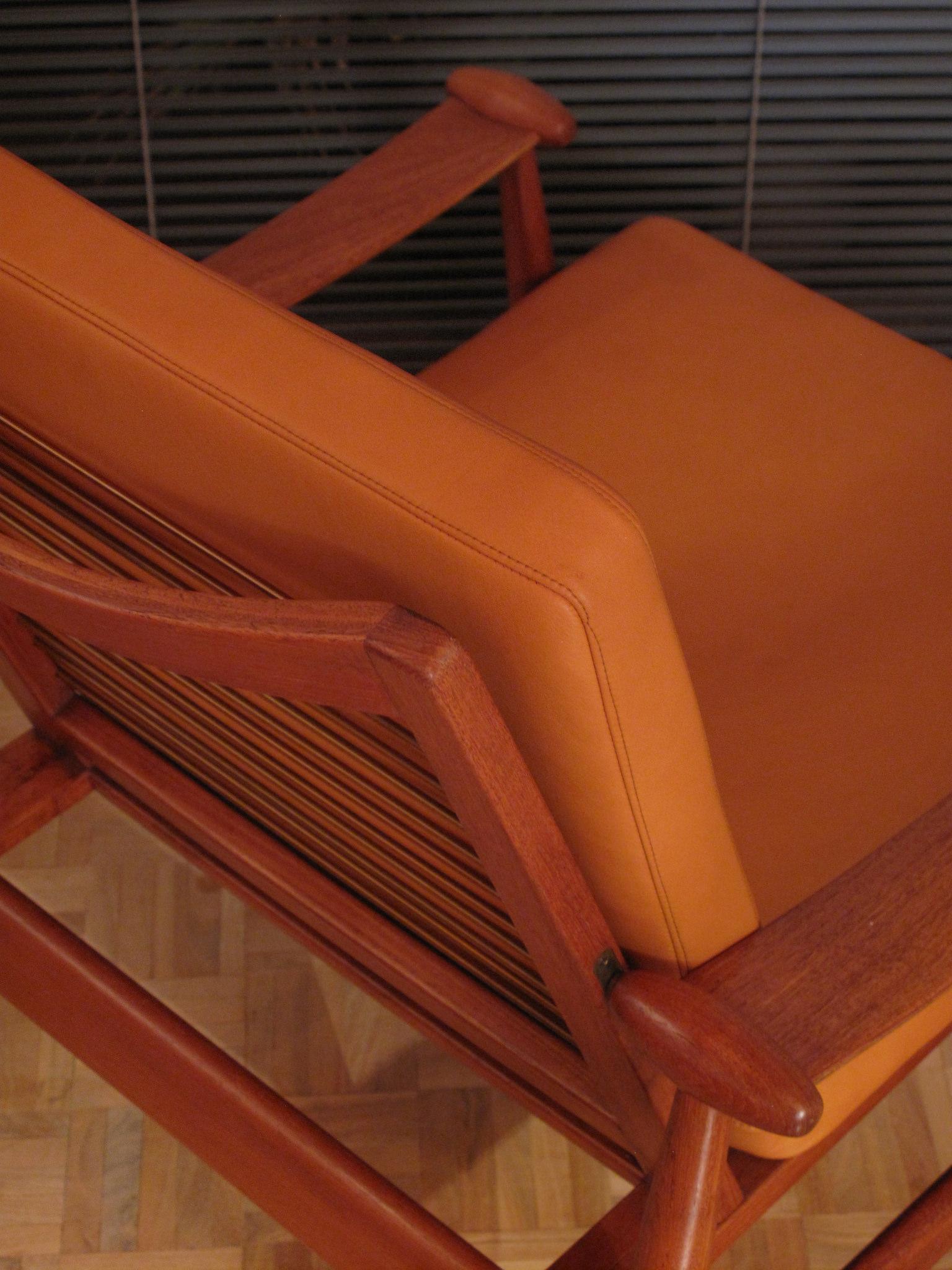 Danish Finn Juhl Model 133 'Spadestolen' Teak and Leather Lounge Chair