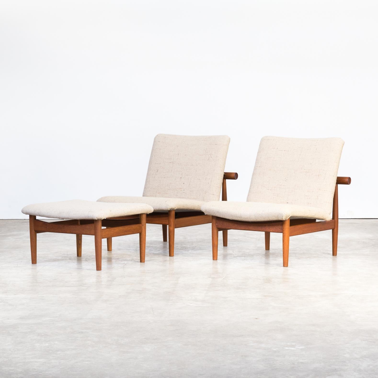 Finn Juhl’s model 137 ‘Japan’ chair was designed in 1953 for France & Søn. It’s teak frame takes inspiration from the Miyajima water gate in Hatsukaichi, Hiroshima, and Juhl considered it a low easy chair suited for reading & relaxing ideally.

As