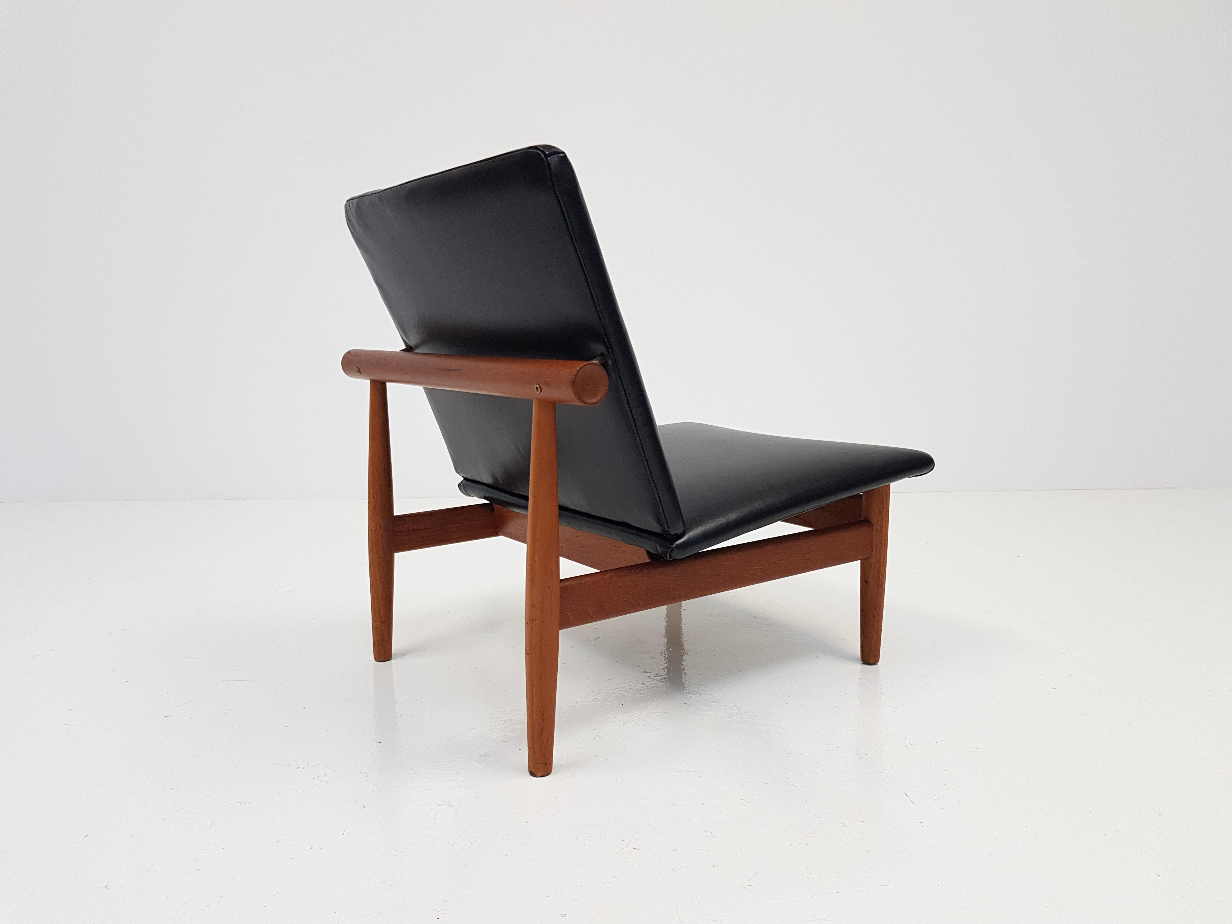 Leather A Finn Juhl Japan chair, Model 137 for France and Daverkosen, Denmark, 1950s