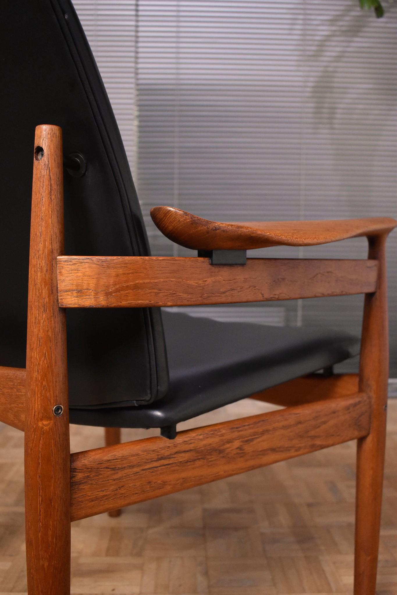 Finn Juhl Model 192 Teak and Leather Armchair For France & Son, Denmark 4