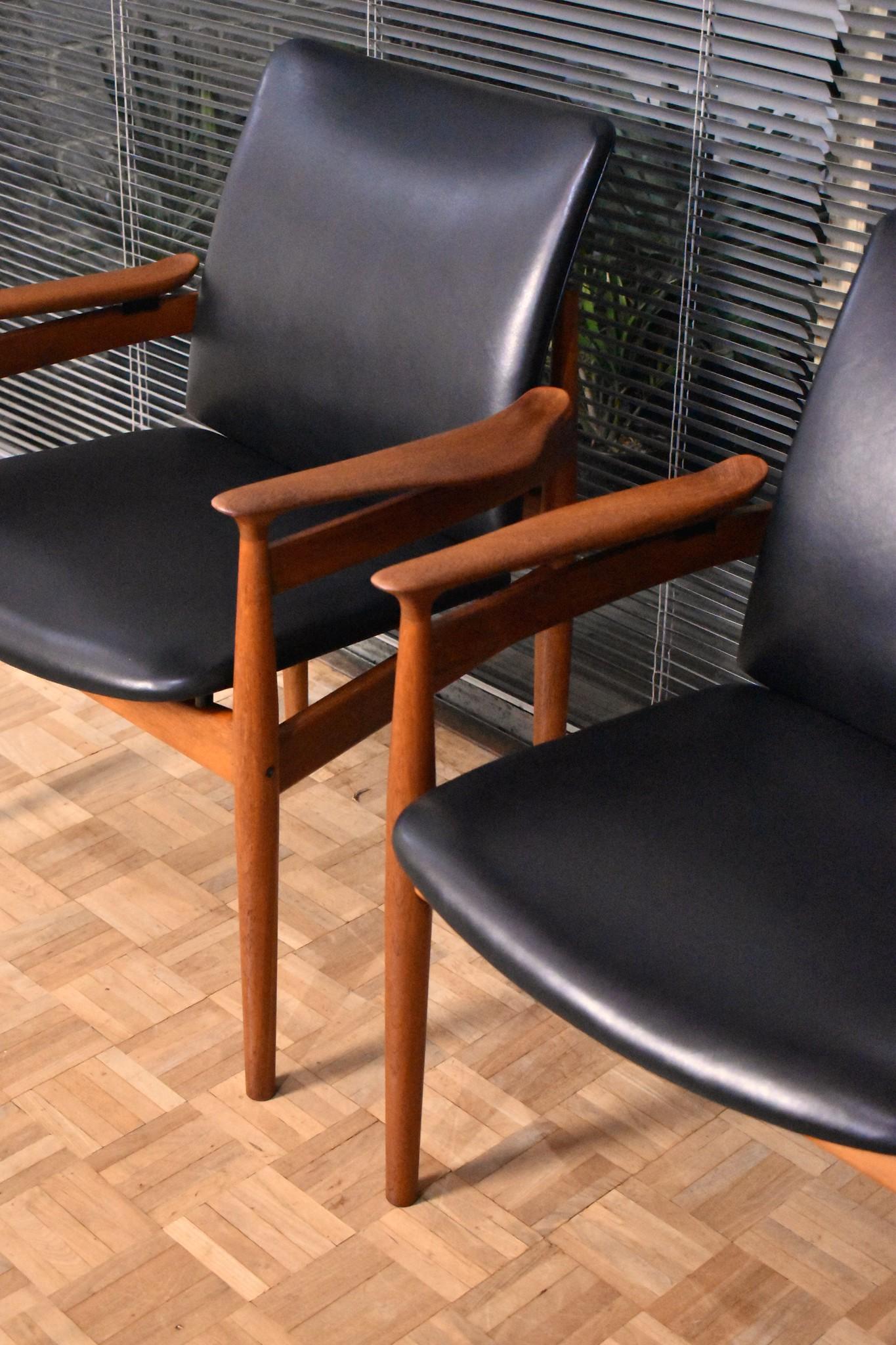 Finn Juhl Model 192 Teak and Leather Armchair For France & Son, Denmark 6