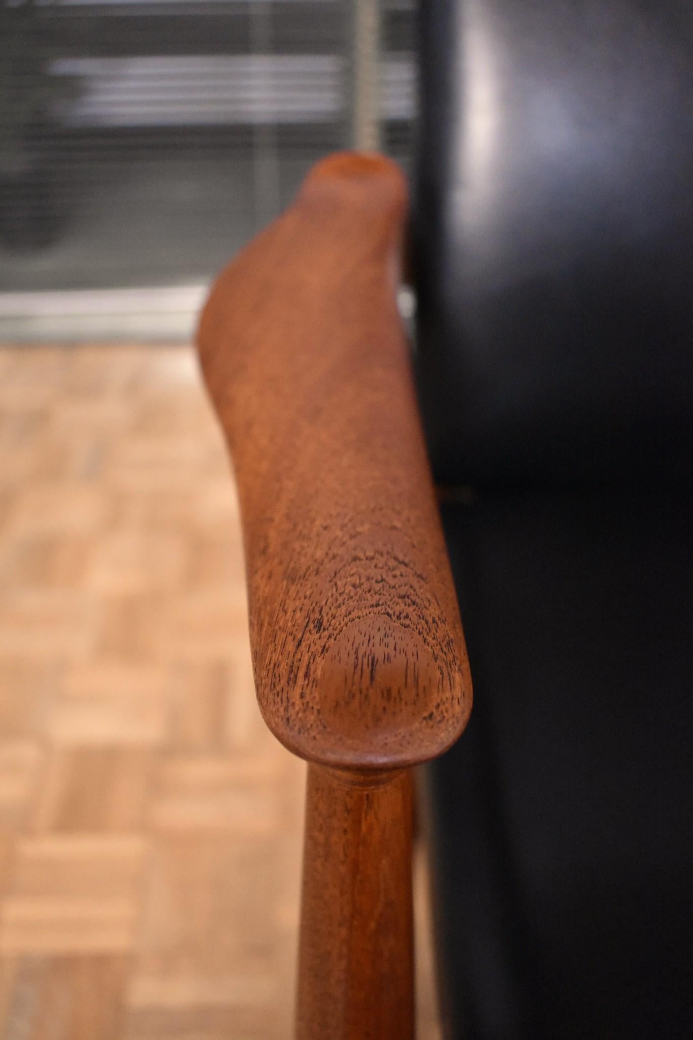 Mid-20th Century Finn Juhl Model 192 Teak and Leather Armchair For France & Son, Denmark