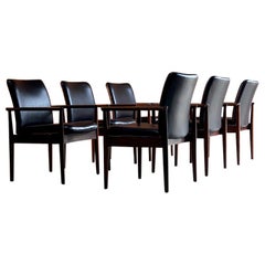 Finn Juhl Model 209 Diplomat Chairs in Rosewood & Leather Set of Six, Cado, 1960