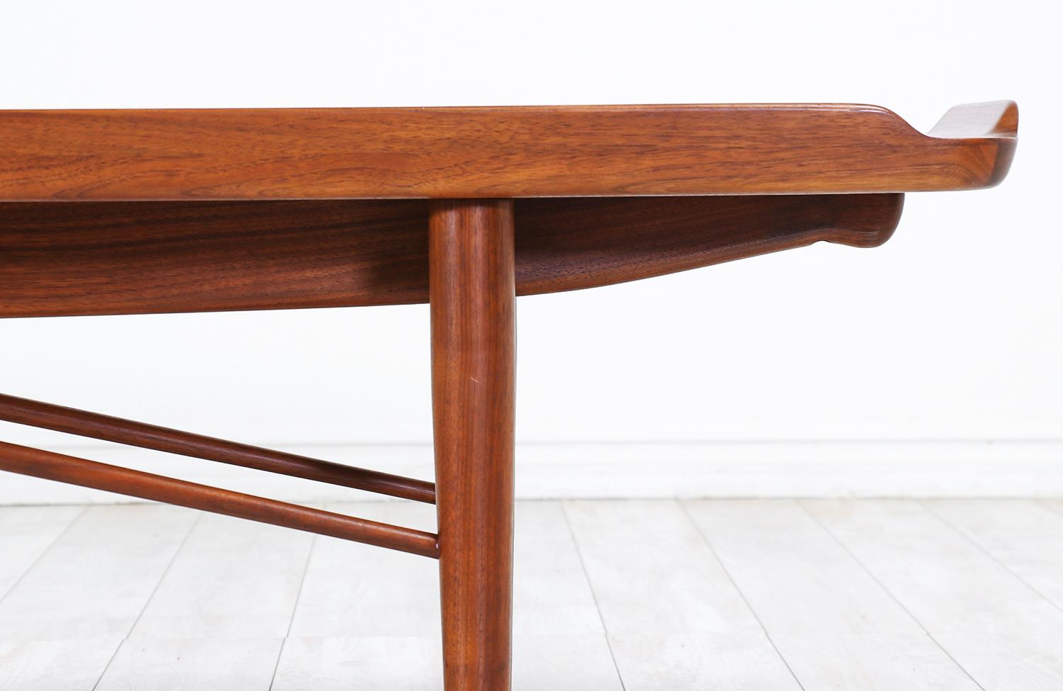 Fabric Finn Juhl Model 406 Coffee Table / Bench for Baker Furniture
