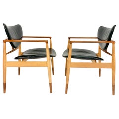 Finn Juhl Model 48 Chair by Baker, in Teak and Maple (2 available)