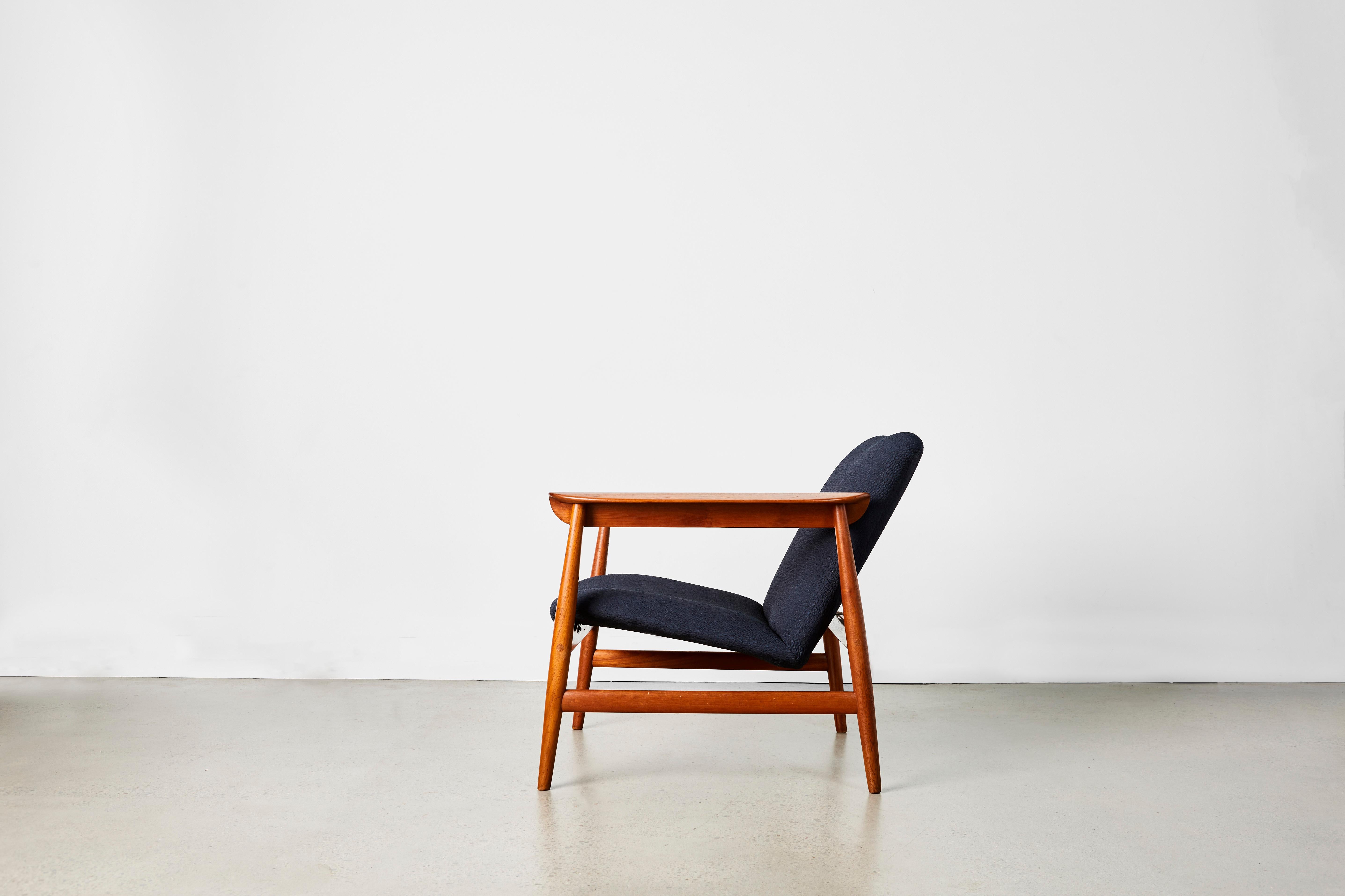 Mid-Century Modern Finn Juhl Model BO-118 Teak Lounge Chair for Bovirke For Sale