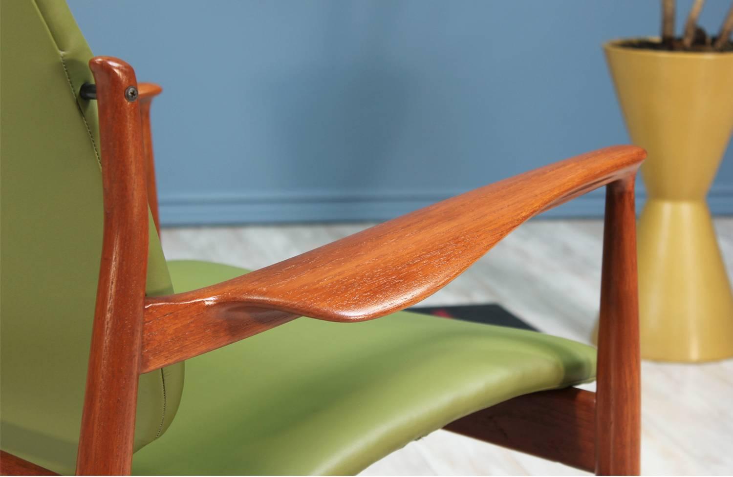 Leather Finn Juhl Model FD-136 Lounge Chairs for France & Daverkosen