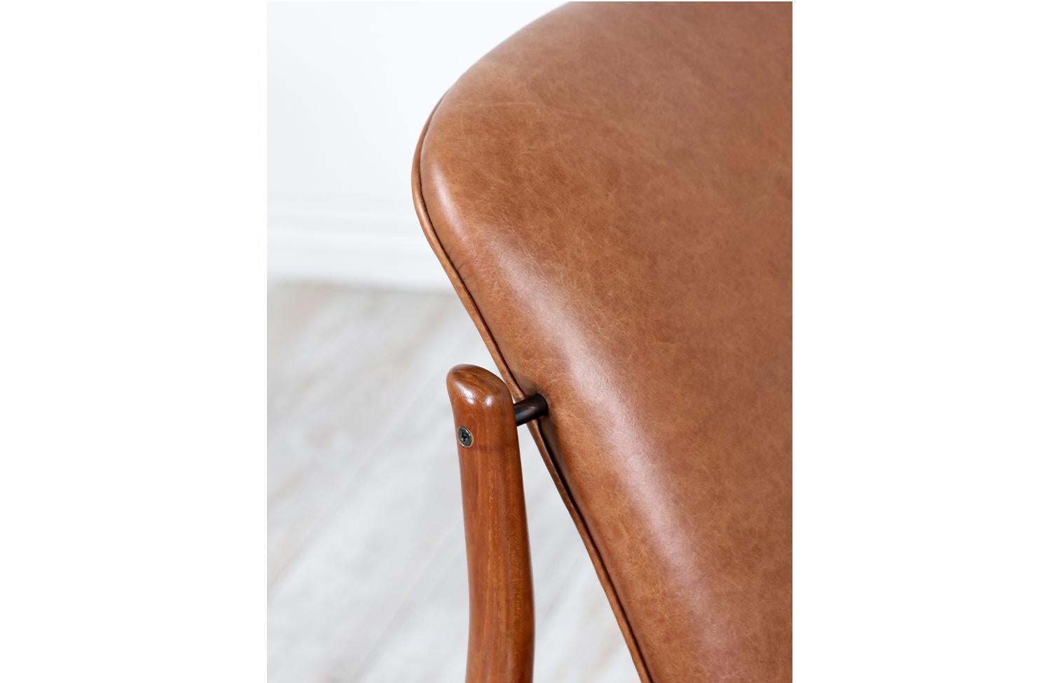 Finn Juhl Model FD-136 Teak & Leather Lounge Chairs for France & Daverkosen 4