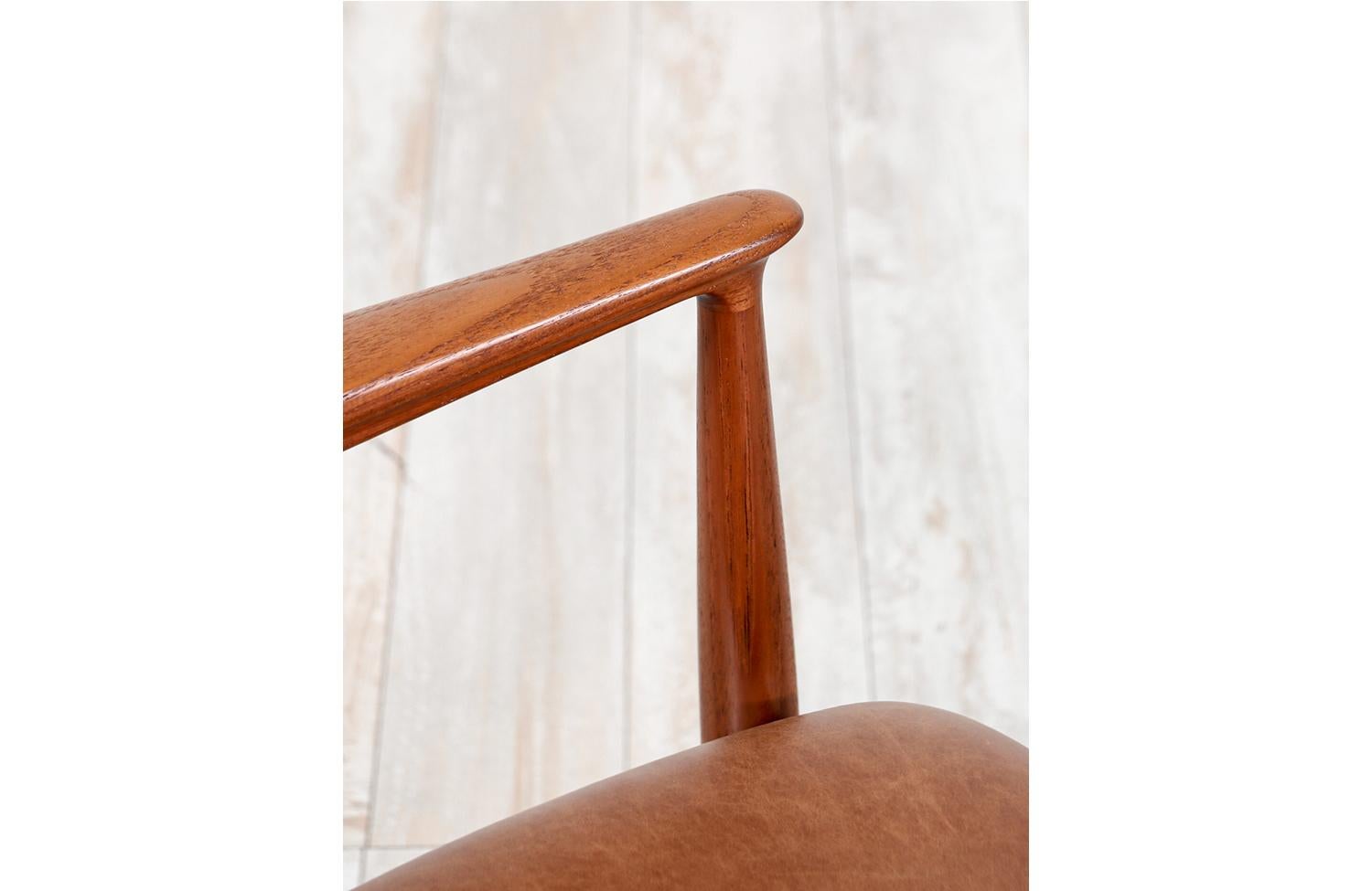 Finn Juhl Model FD-136 Teak & Leather Lounge Chairs for France & Daverkosen 3