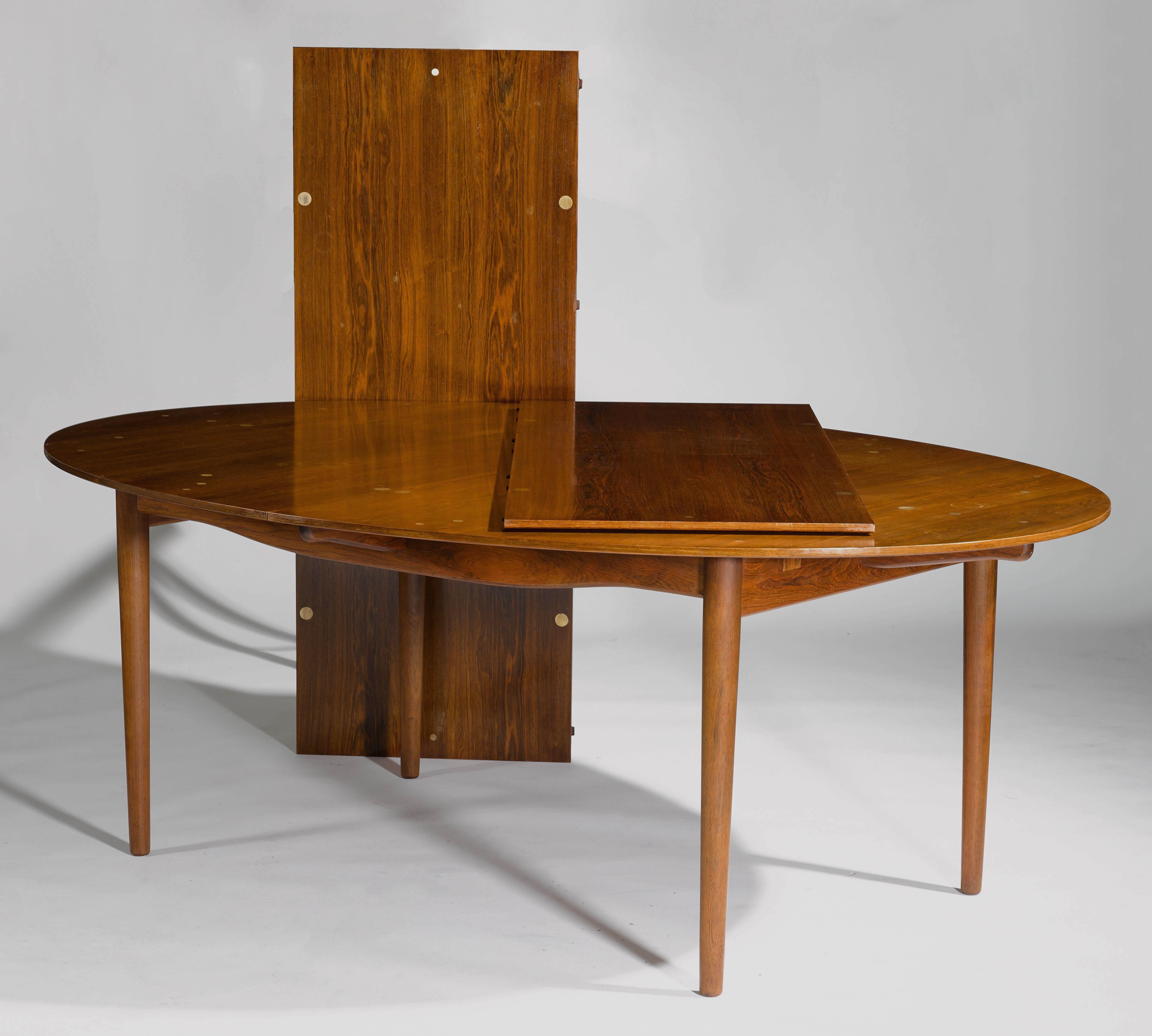 Mid-Century Modern Table de salle à manger Judas en palissandre, modèle Finn Juhl, années 1950 en vente
