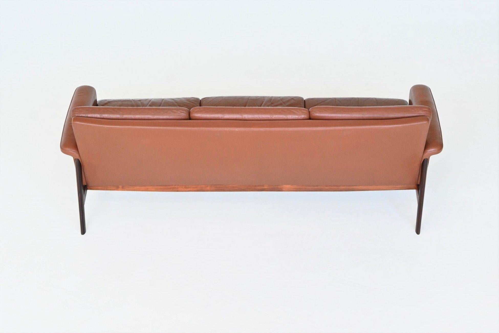 Finn Juhl model Jupiter sofa brown leather France & Son Denmark 1965 5