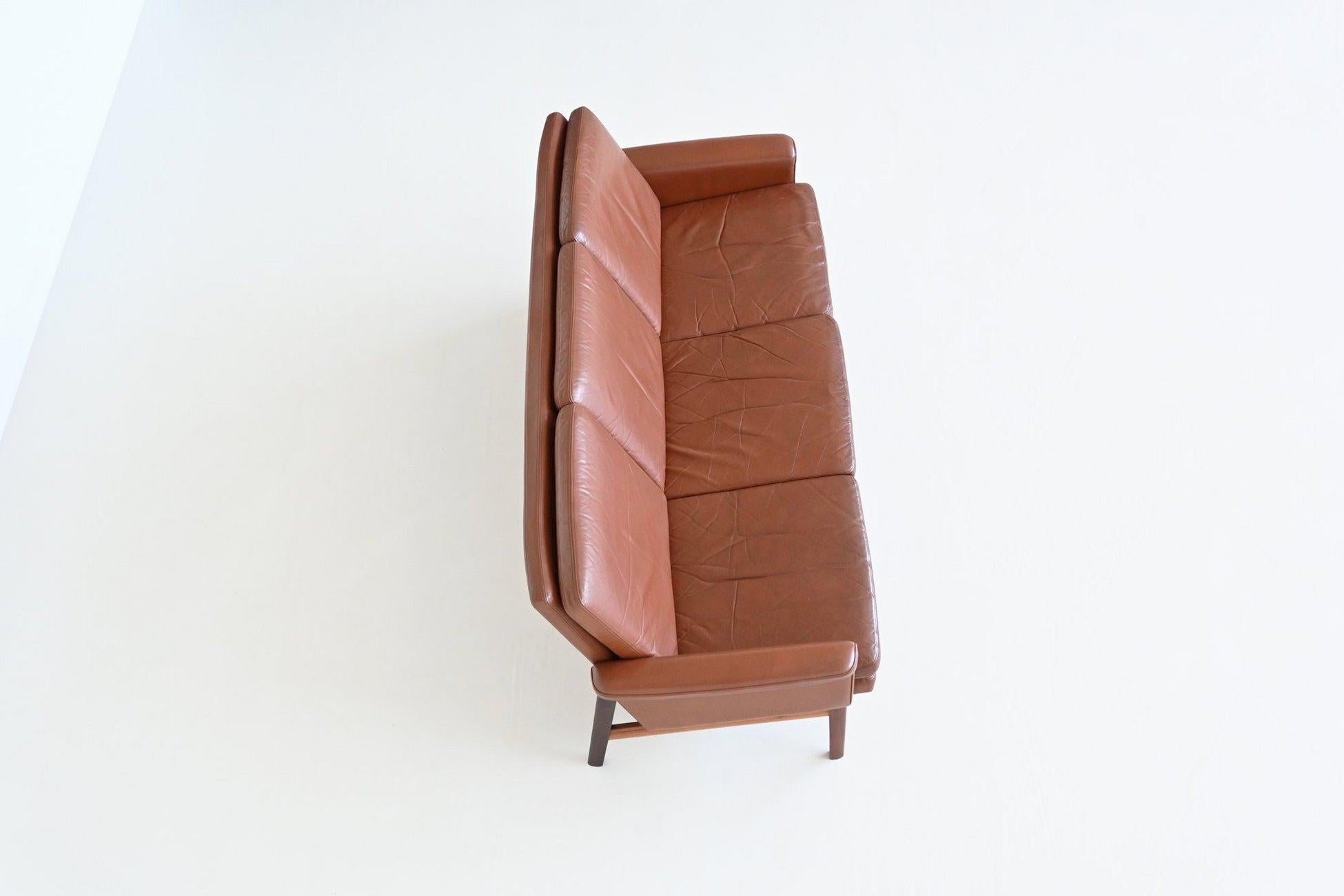 Finn Juhl model Jupiter sofa brown leather France & Son Denmark 1965 9