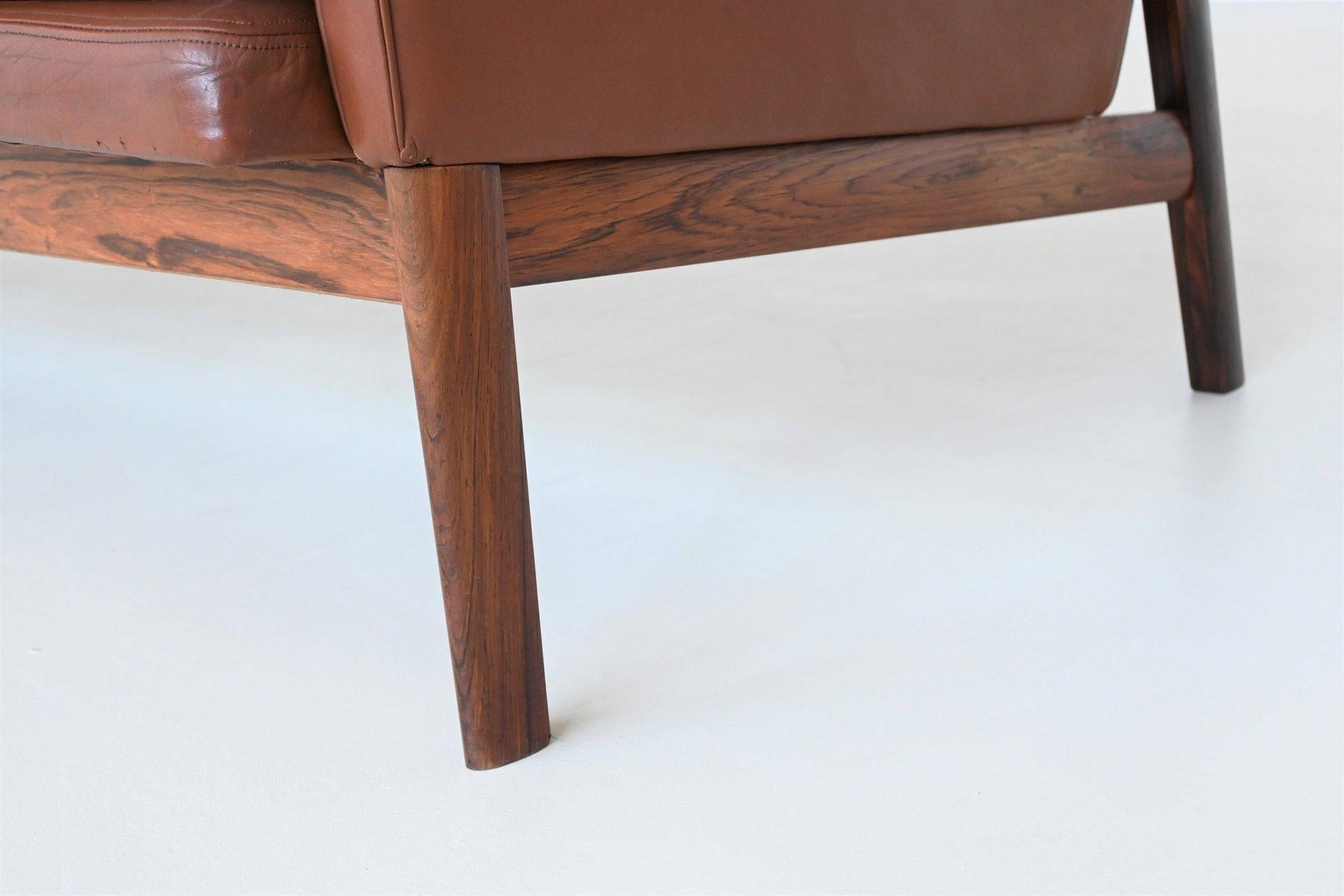 Finn Juhl model Jupiter sofa brown leather France & Son Denmark 1965 11