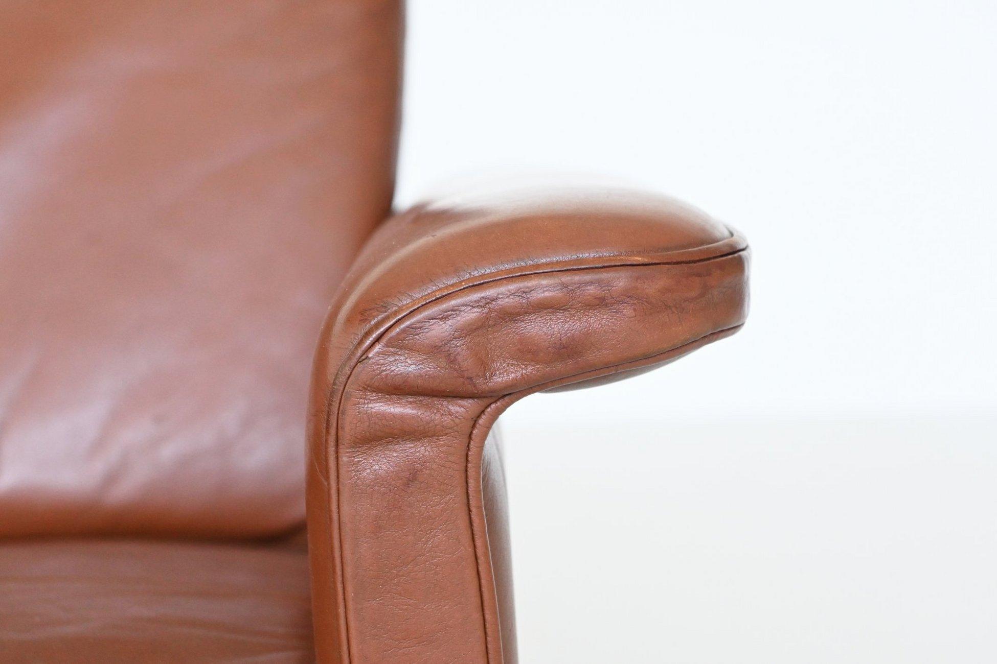 Mid-20th Century Finn Juhl model Jupiter sofa brown leather France & Son Denmark 1965