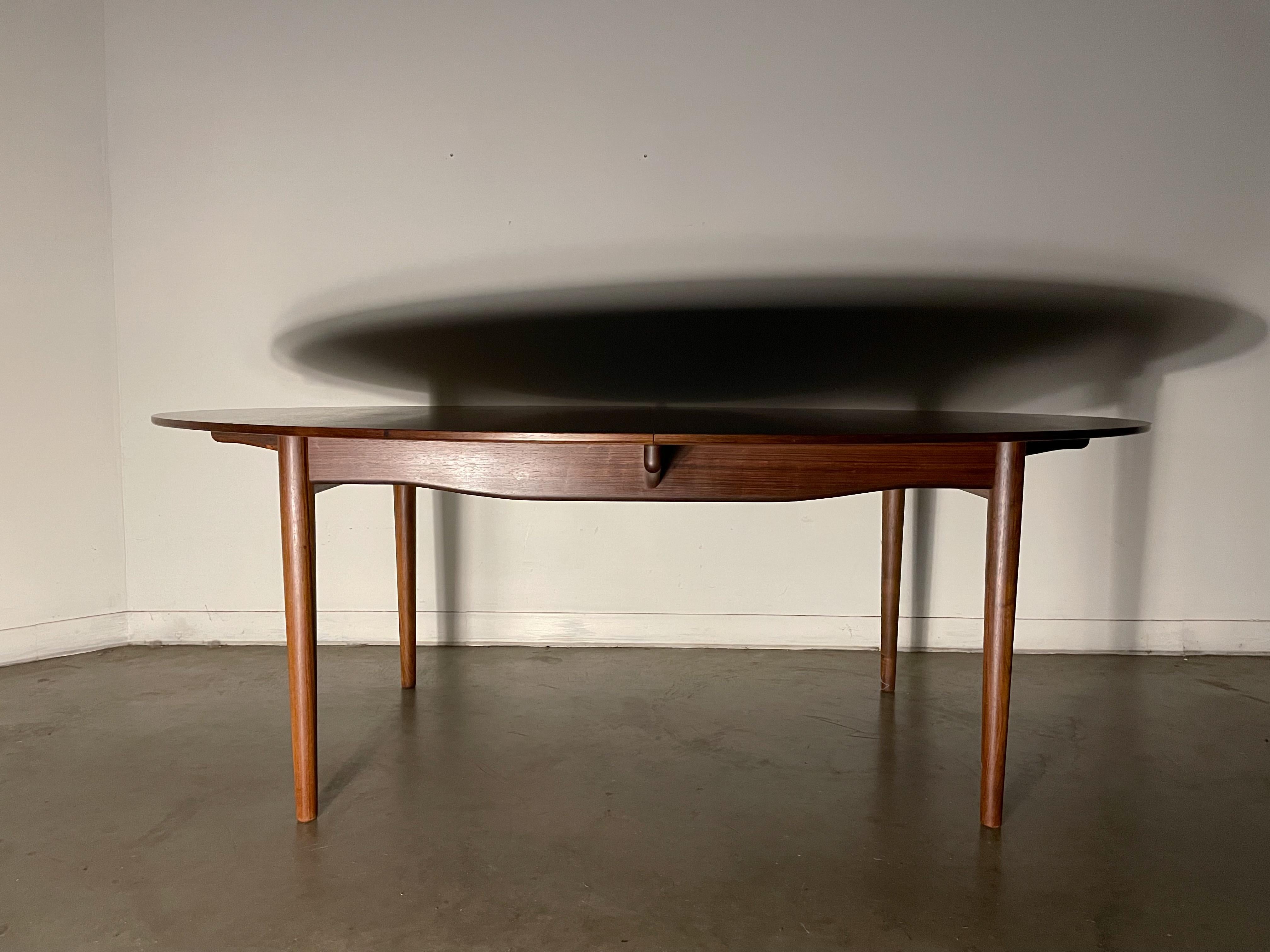 Finn Juhl Niels Vodder Judas Table in Rosewood and Silver In Good Condition In Kalamazoo, MI