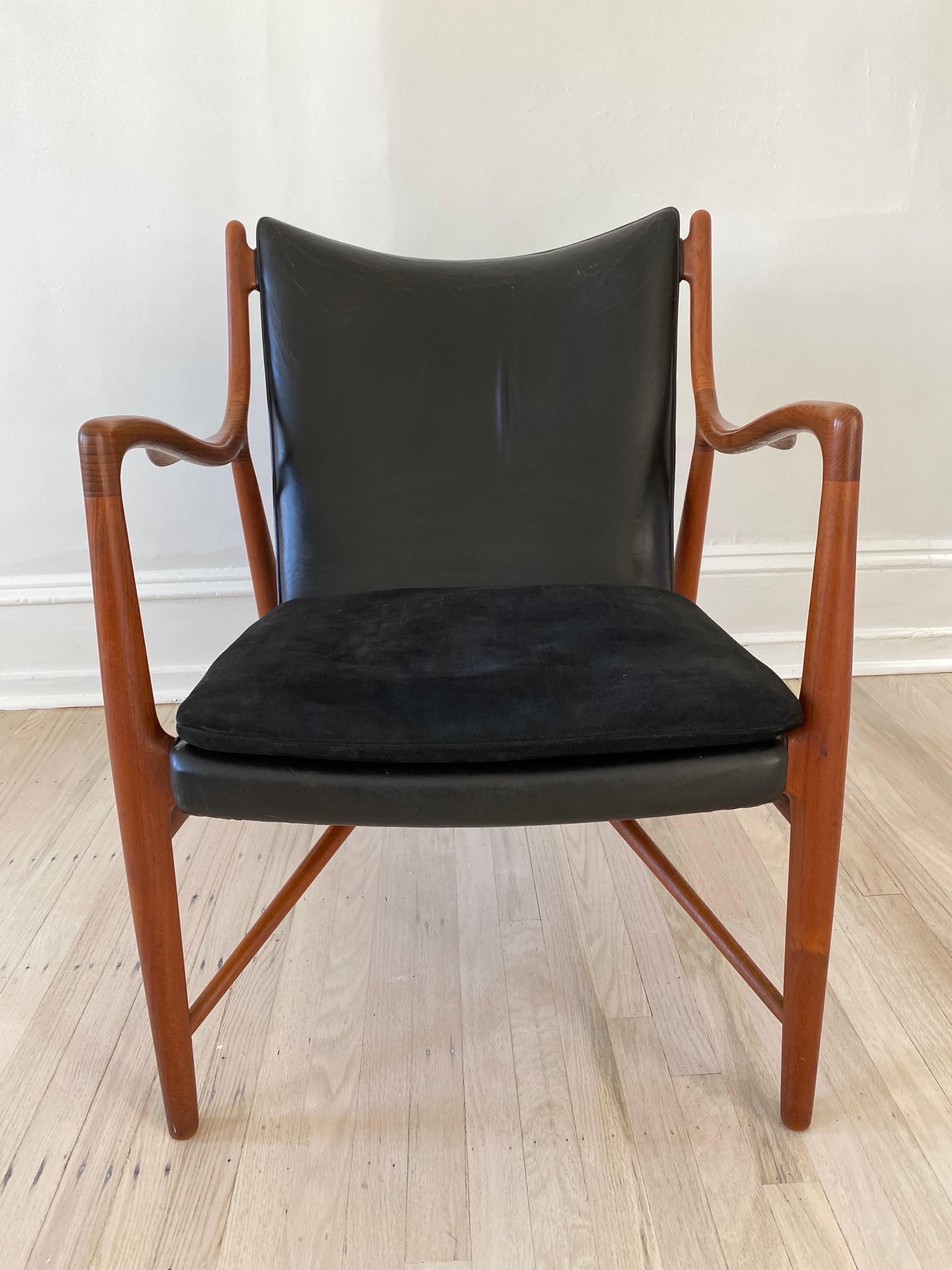 Scandinavian Modern Finn Juhl NV-45 Teak Armchair for Niels Vodder For Sale