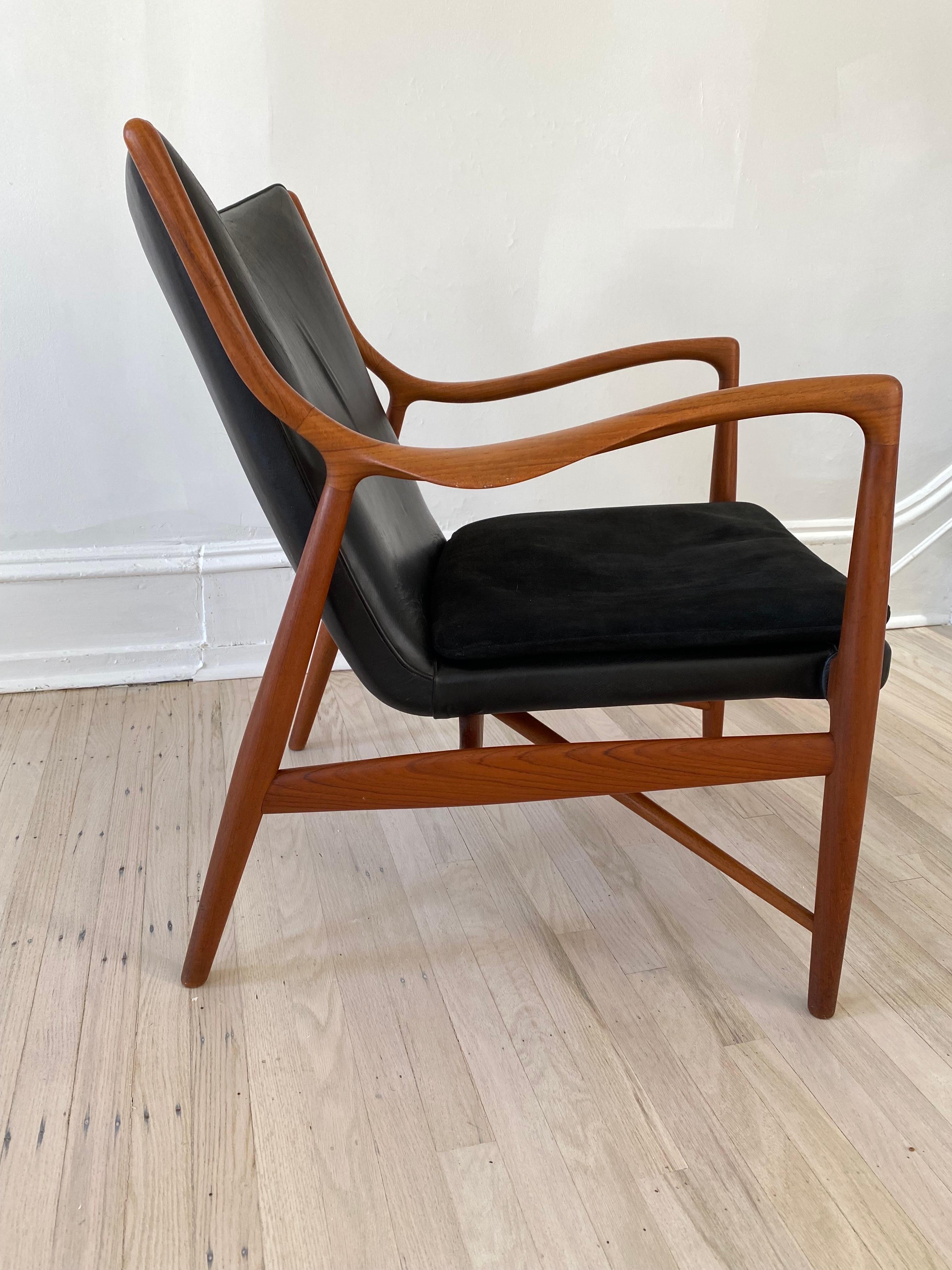 Danish Finn Juhl NV-45 Teak Armchair for Niels Vodder