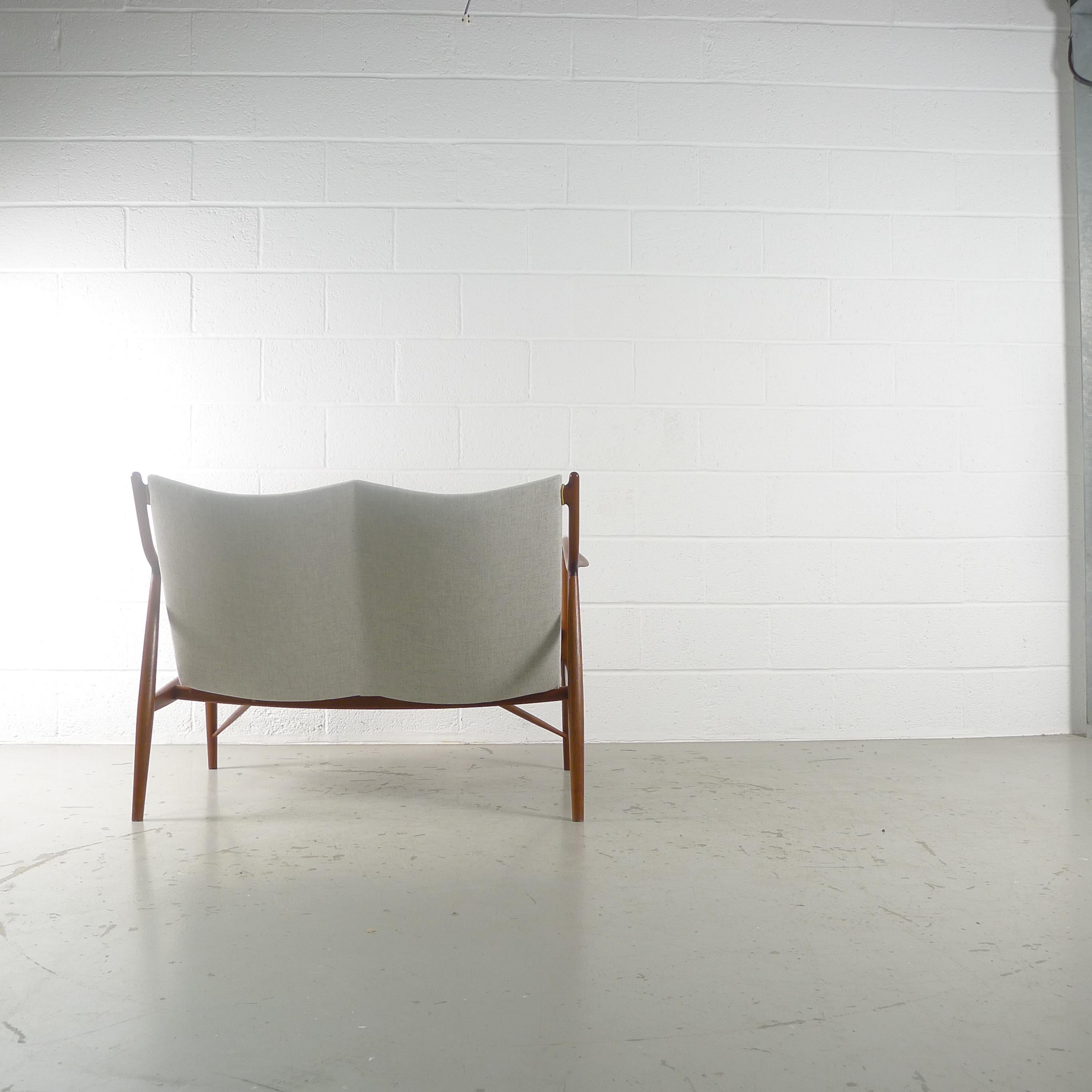 Mid-20th Century Finn Juhl NV-45 Sofa in Teak, 1950s Niels Vodder Made and Stamped, Denmark