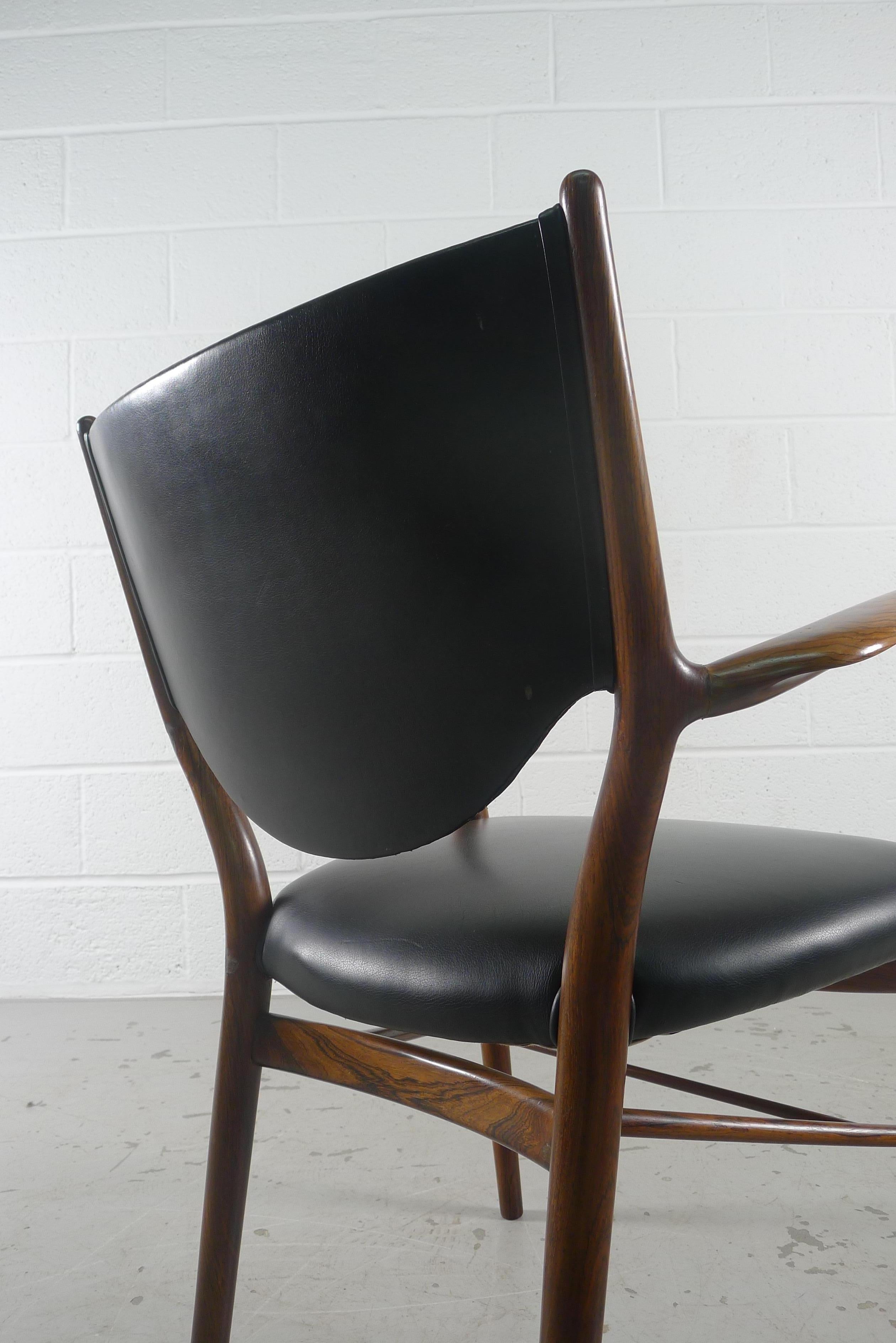 Finn Juhl NV-46 Armchair in Brazilian Rosewood, Niels Vodder Stamped by Maker 3