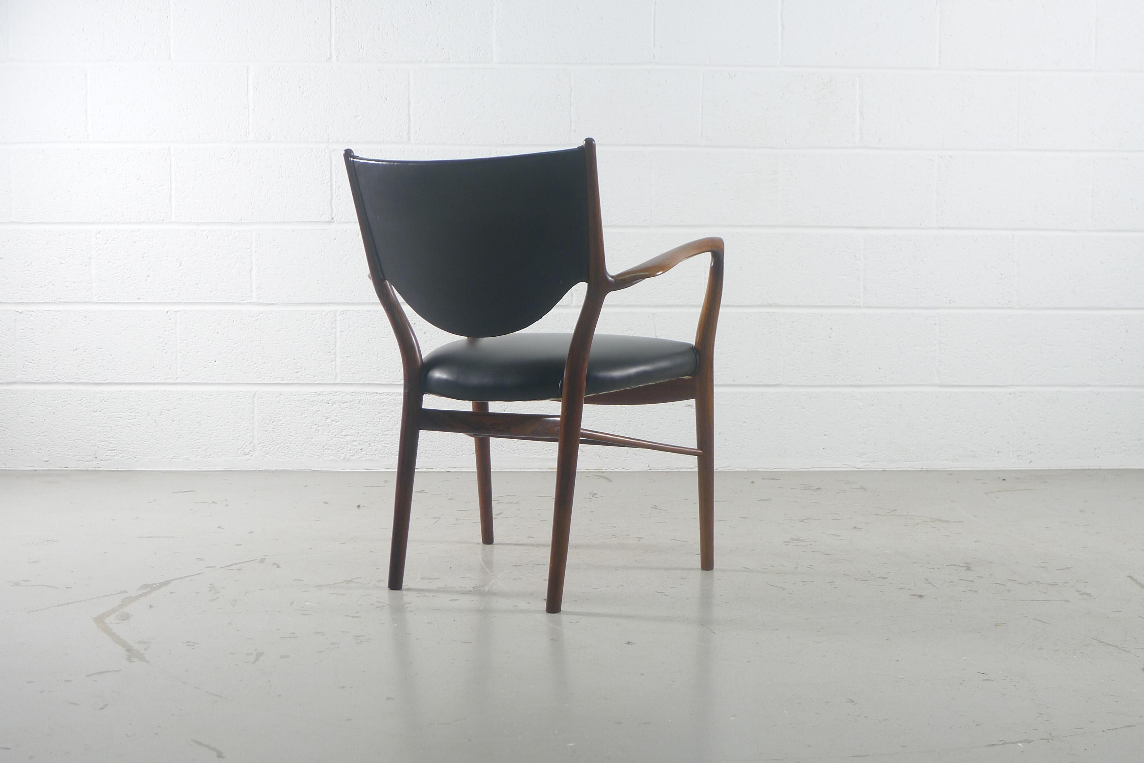 Danish Finn Juhl NV-46 Armchair in Brazilian Rosewood, Niels Vodder Stamped by Maker