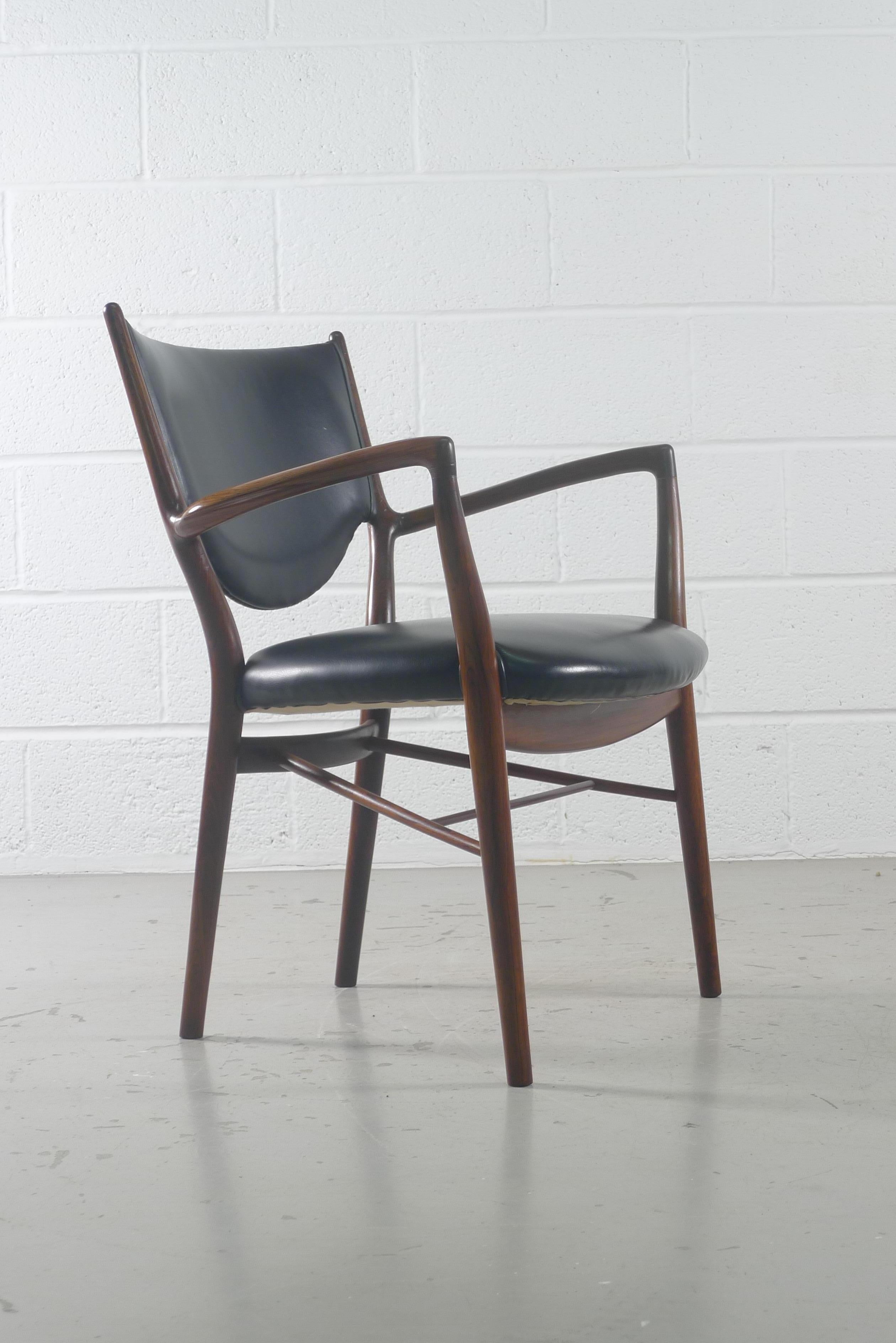 Mid-20th Century Finn Juhl NV-46 Armchair in Brazilian Rosewood, Niels Vodder Stamped by Maker