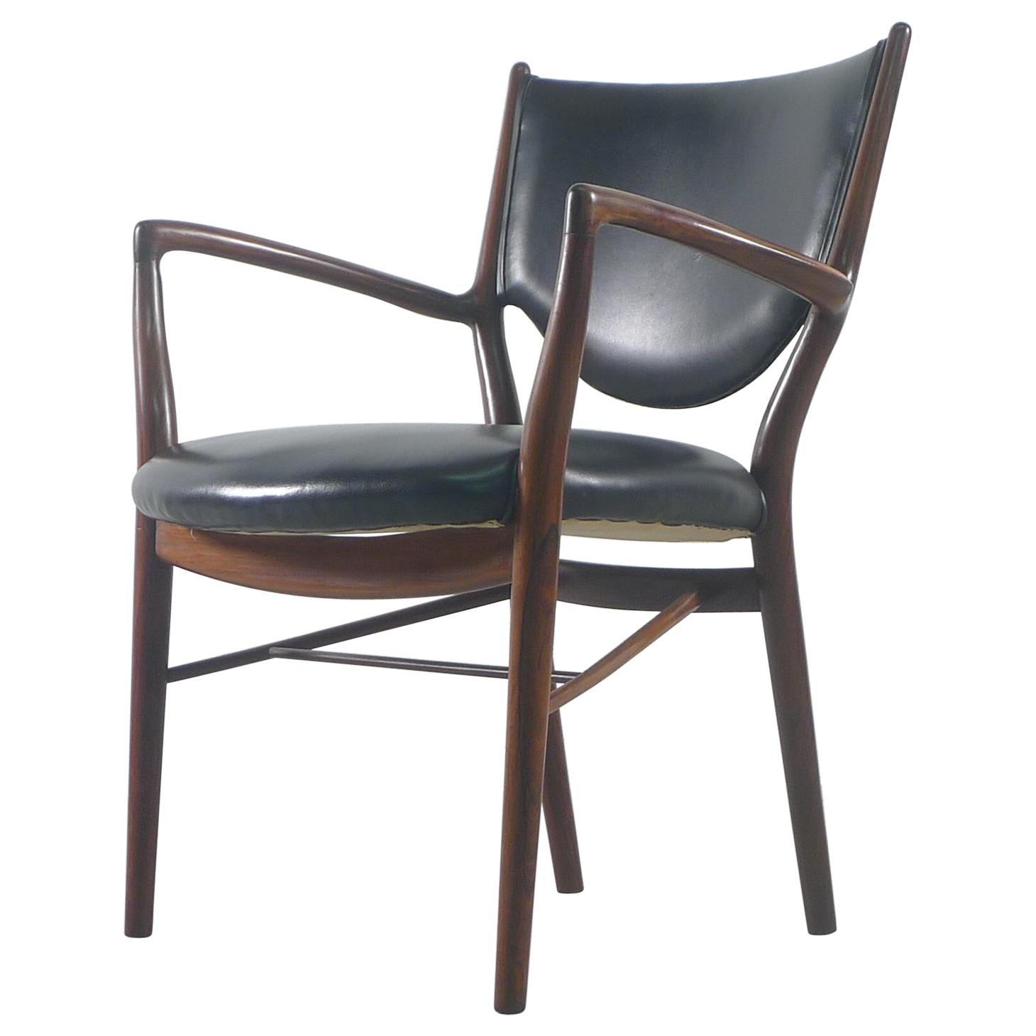 Finn Juhl NV-46 Armchair in Brazilian Rosewood, Niels Vodder Stamped by Maker