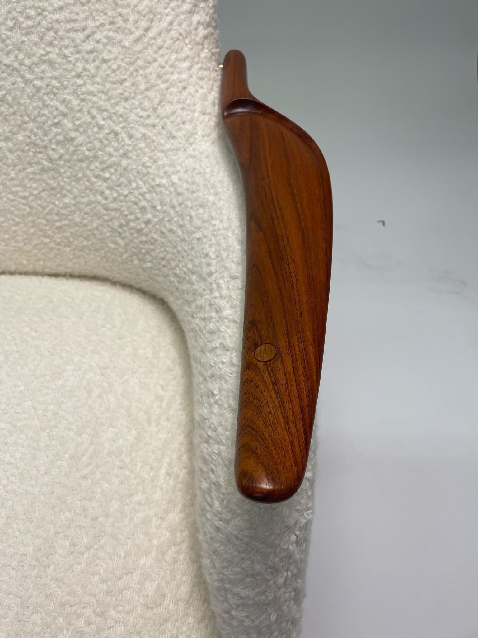 Upholstery Finn Juhl NV-53 Chair by Neils Vodder, Circa 1950's