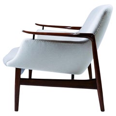 Finn Juhl NV-53, Original Rosewood Lounge Chair, Niels Vodder, Denmark, 1953