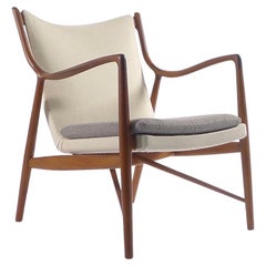 Fauteuil en teck Finn Juhl NV45, exemple original fabriqué par Niels Vodder, design 1945