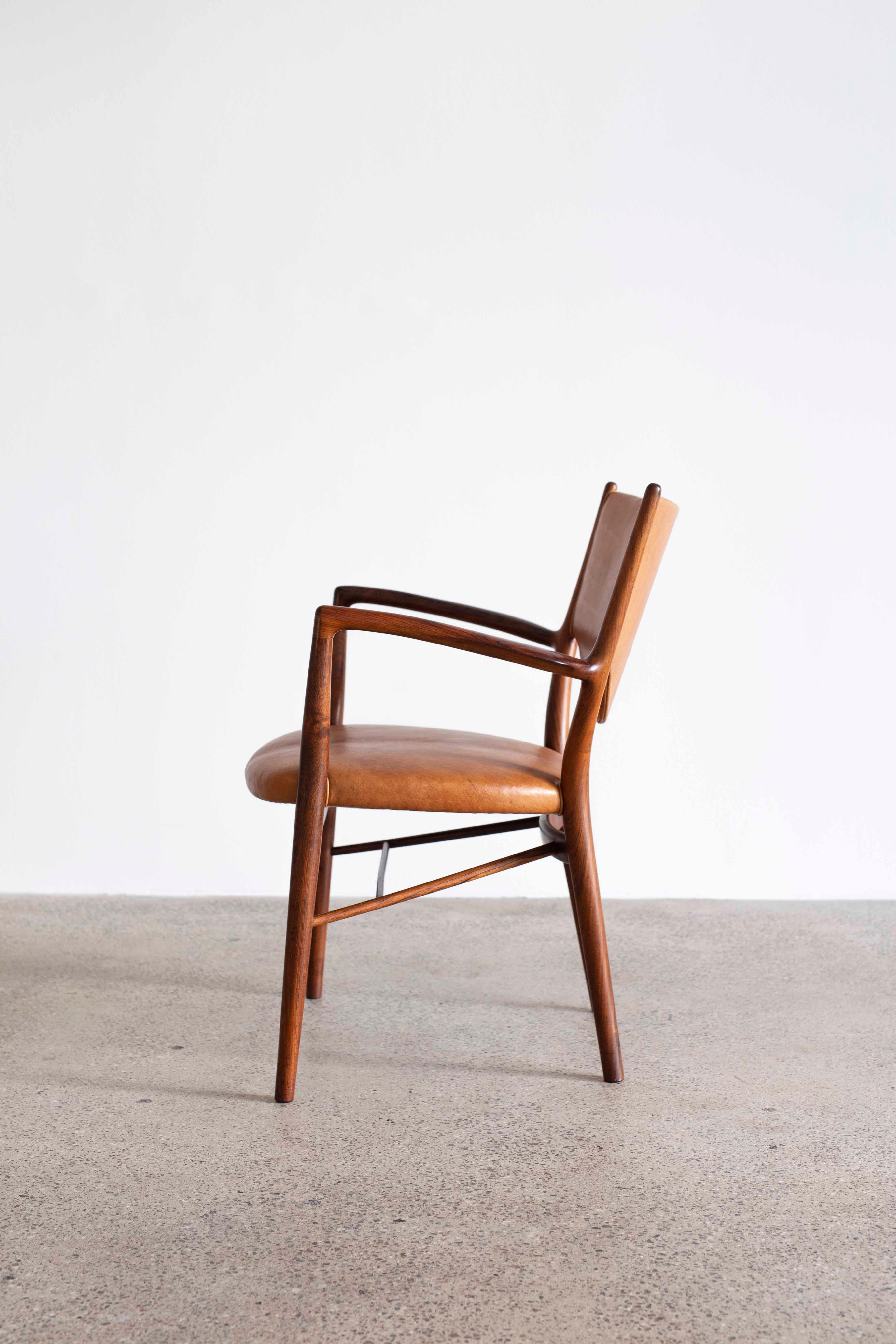 Chaise Finn Juhl NV46 en bois de rose pour Niels Vodder Bon état - En vente à Copenhagen, DK