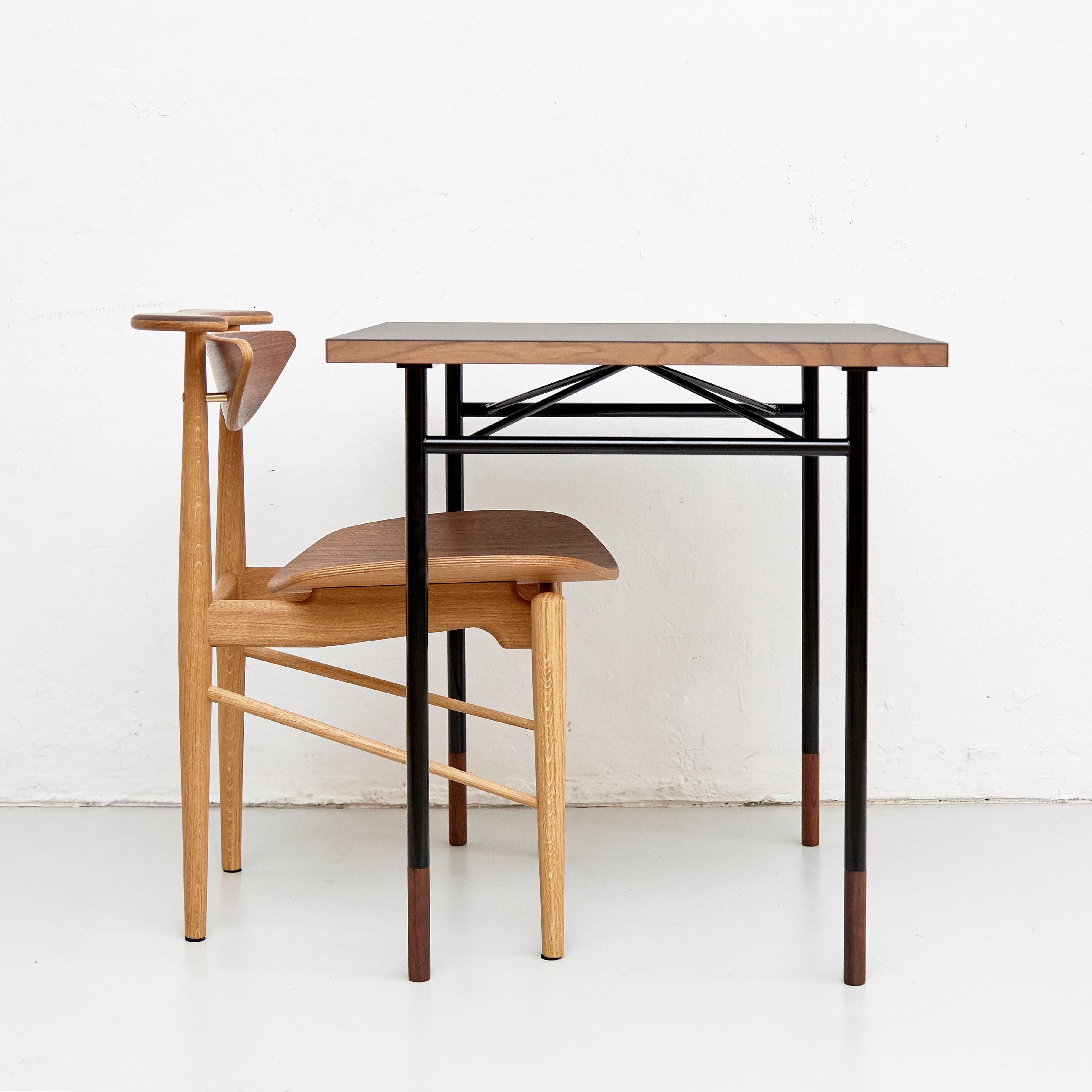 Finn Juhl Nyhavn Desk Wood Black Lino For Sale 8